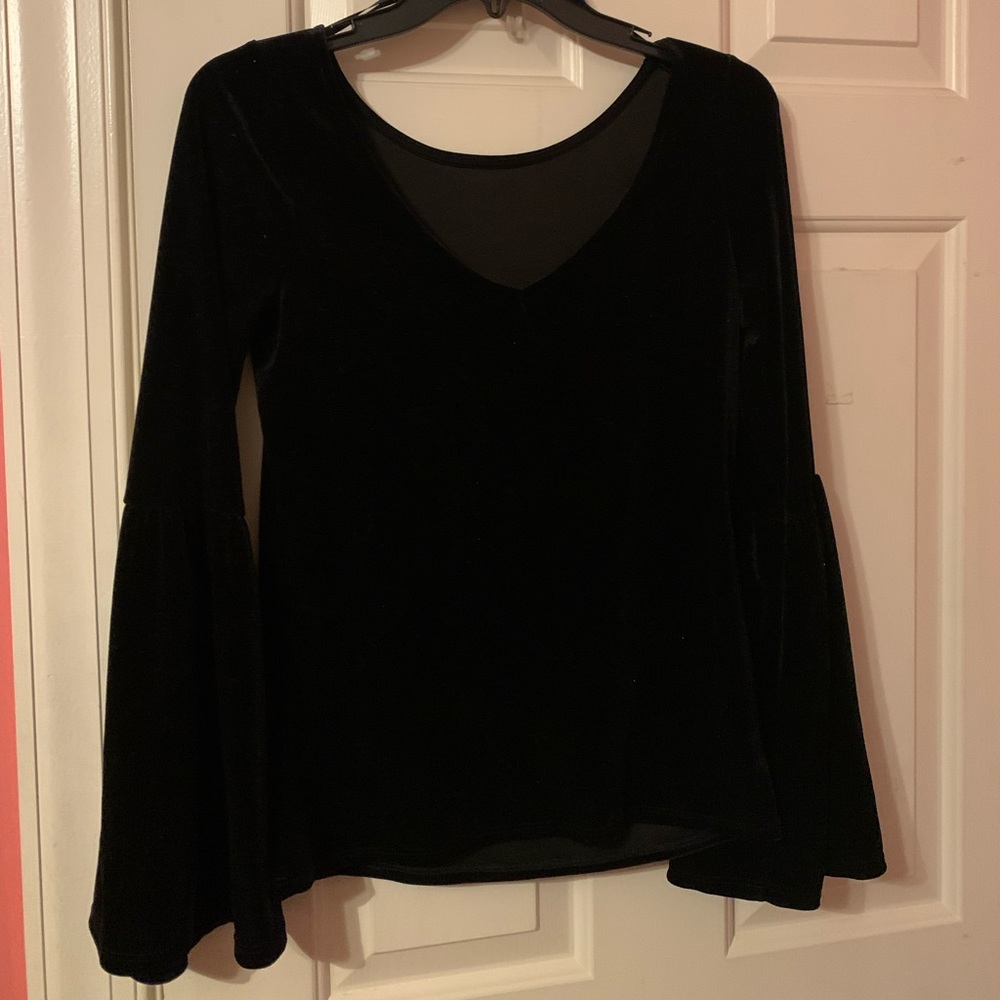Velvet, black, bell sleeved top by Jessica Simpson